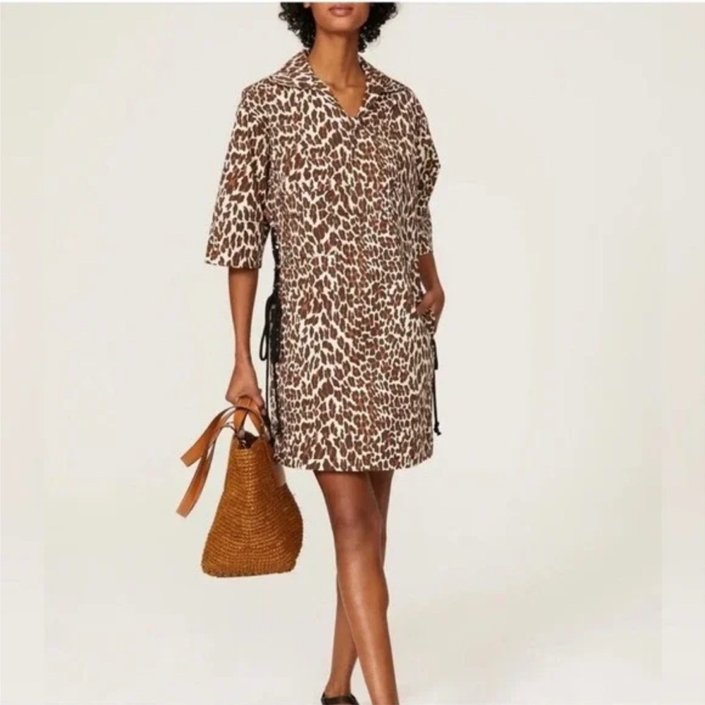 Tory Burch Reva Leopard Shirt Dress